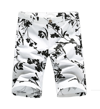 2023 Blanc noir classique art hommes luxe imprimé floral shorts | PILAEO